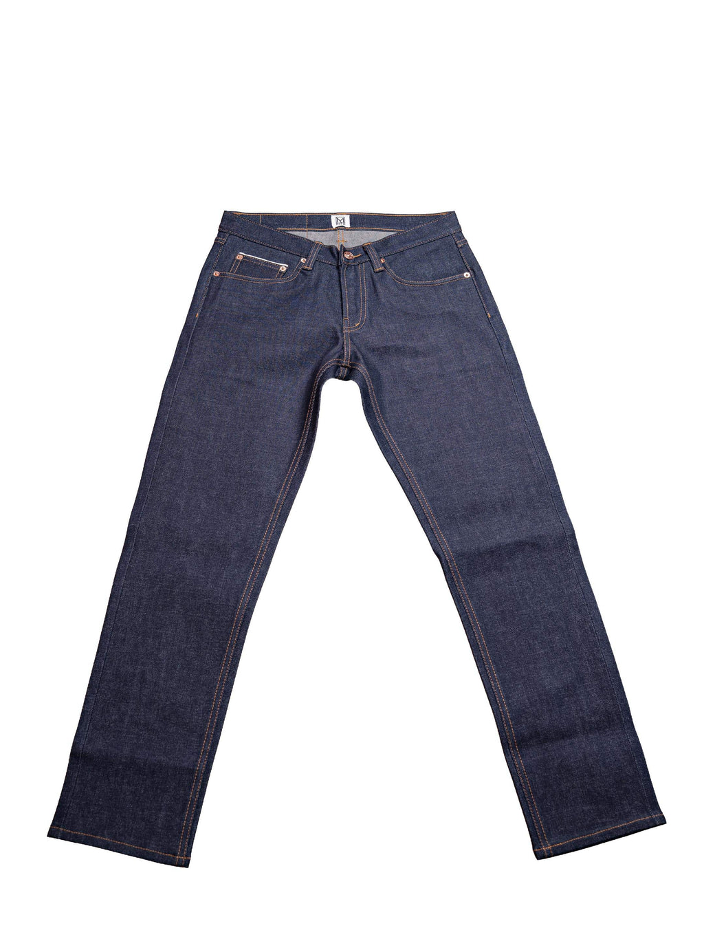 13 oz Japanese Selvedge Raw Denim Jeans - Front View