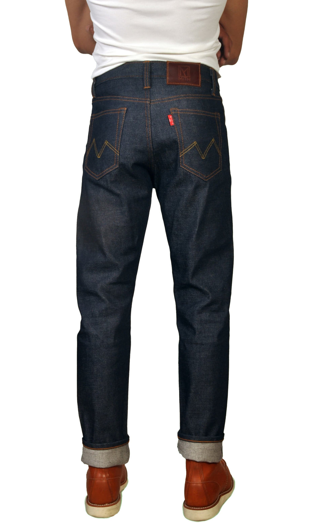 16 oz Japanese Selvedge Raw Denim Jeans – Model back view