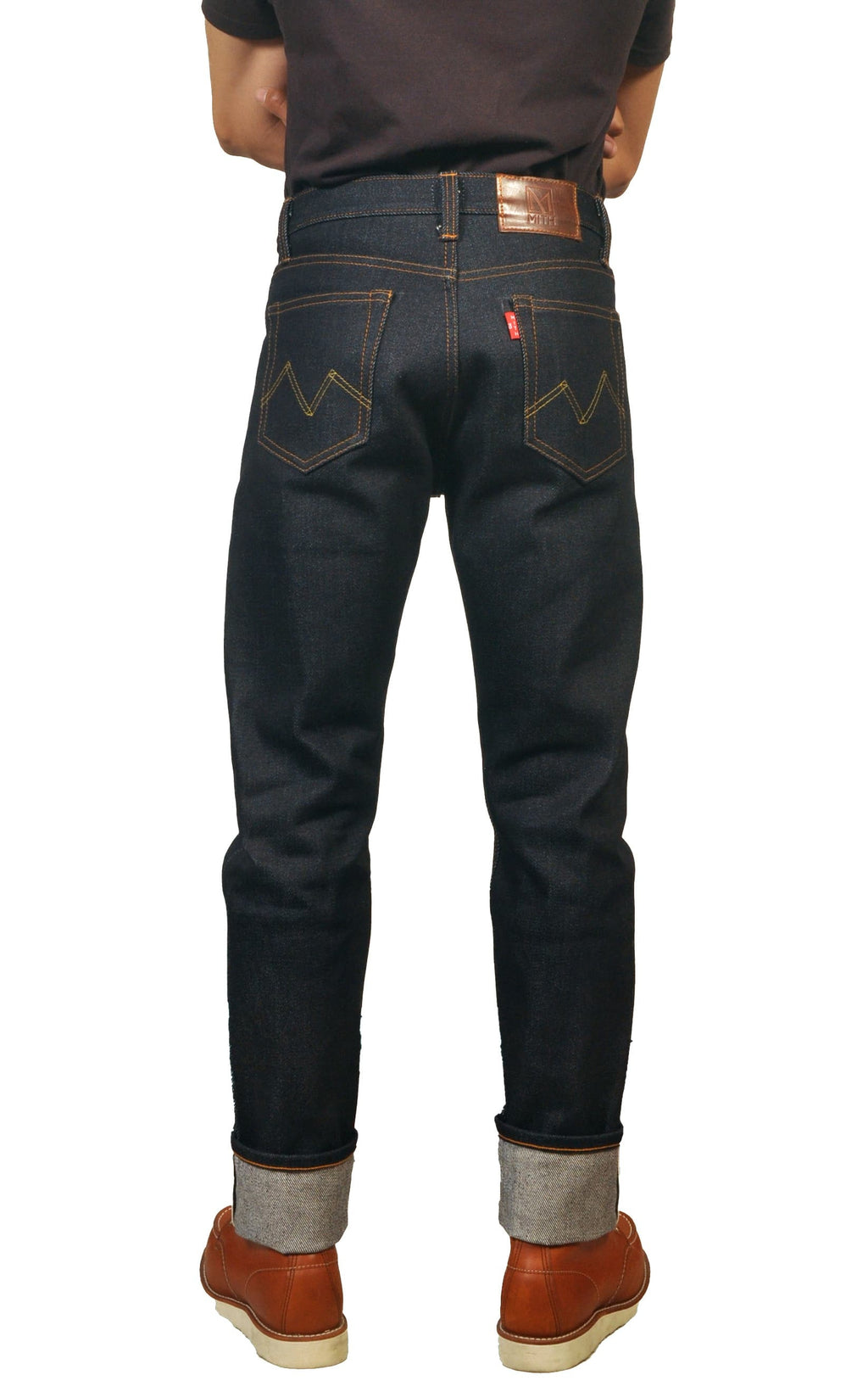 23 oz Japanese Selvedge Raw Denim Jeans – Model back view