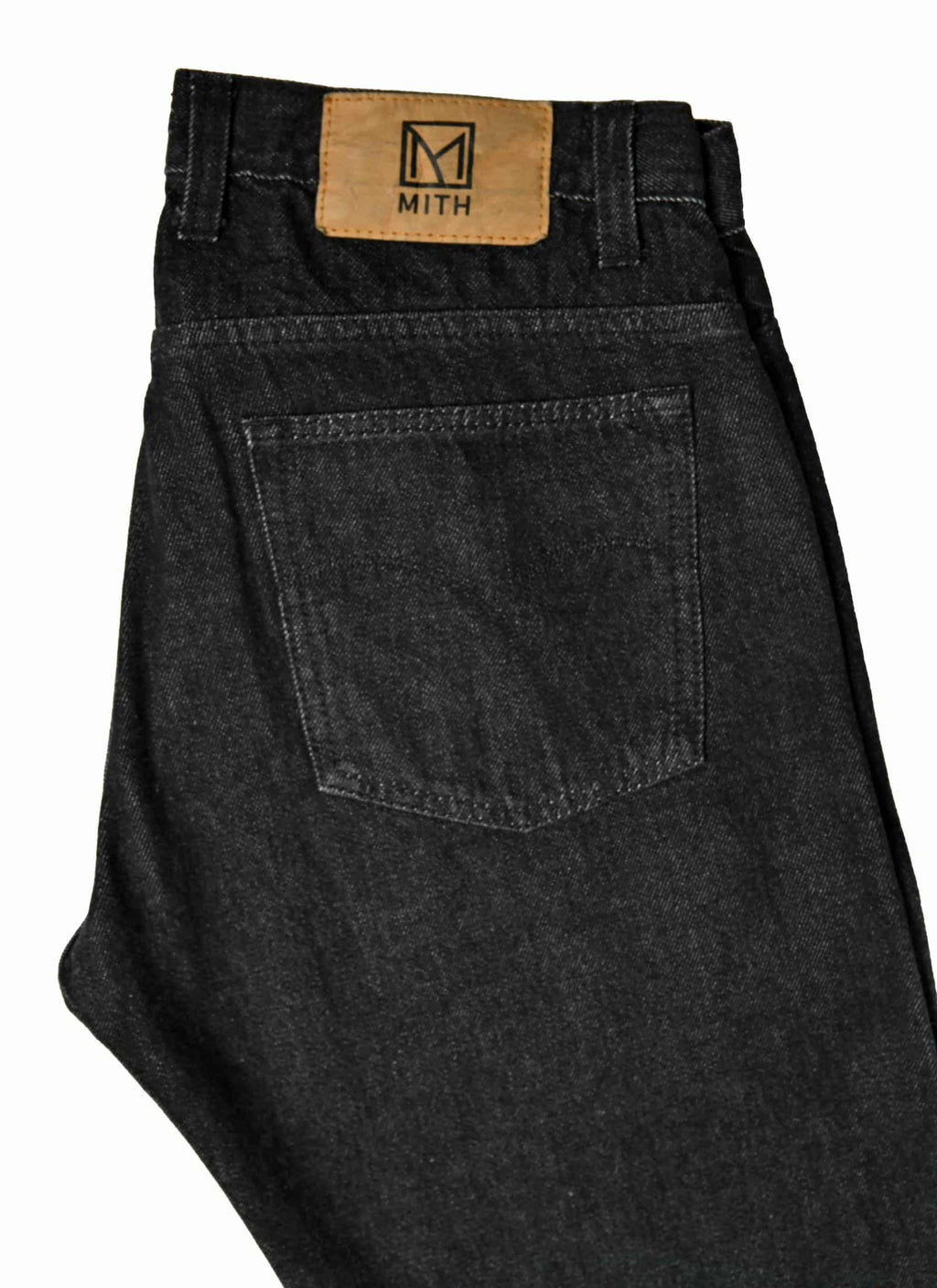 13 oz Japanese Raw Denim Charcoal Gray Slim Fit Jeans – Back view