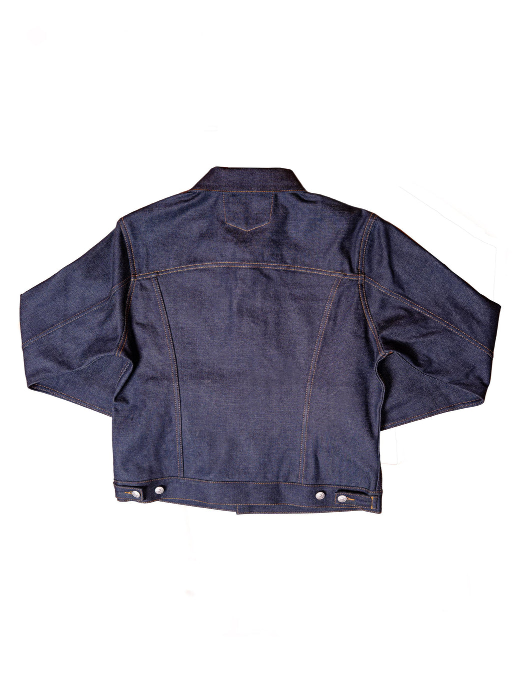 16 oz Japanese Selvedge Raw Denim Type III Jacket – Product back view